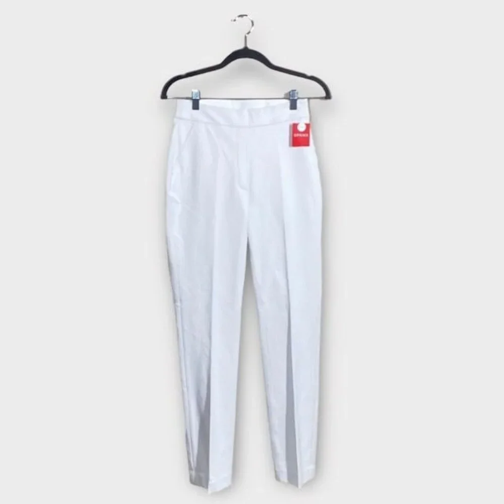 NWT Spanx On-The-Go Slim Straight Pant Classic White,  Size Extra Small Tall - Picture 2 of 8